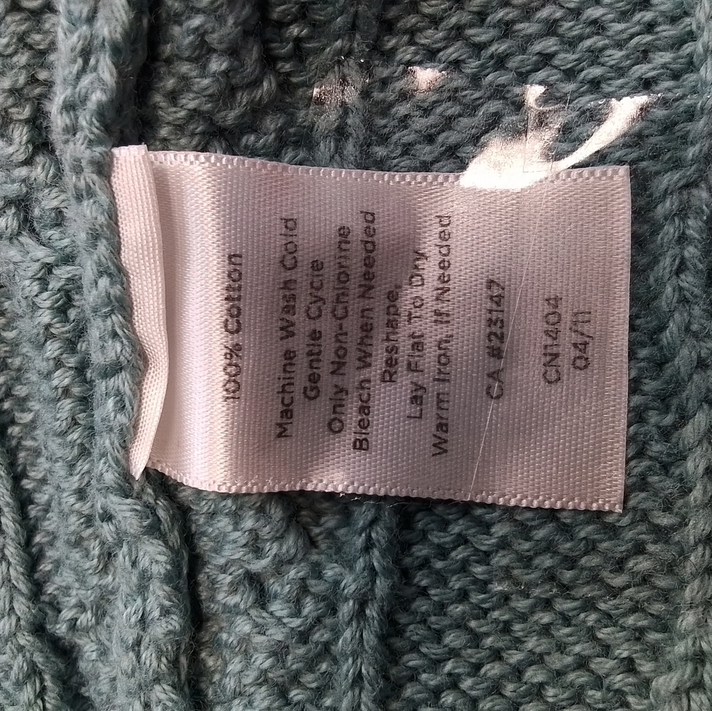 Talbots sea foam green cable knit 3/4 sleeved sweater XL - Picture 2 of 6